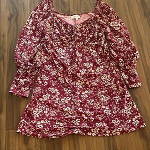 Emerald Sundae Maroon Floral Dress Size M